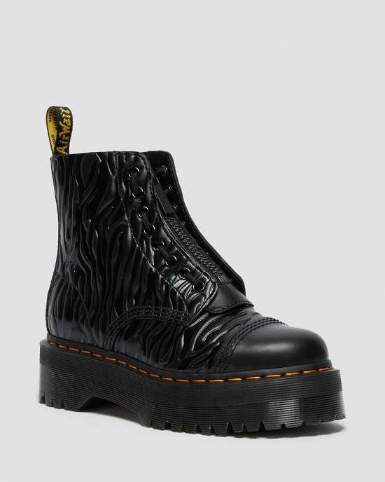 Botines Dr. Martens Sinclair Zebra Emboss Smooth Mujer Negros MX-85609